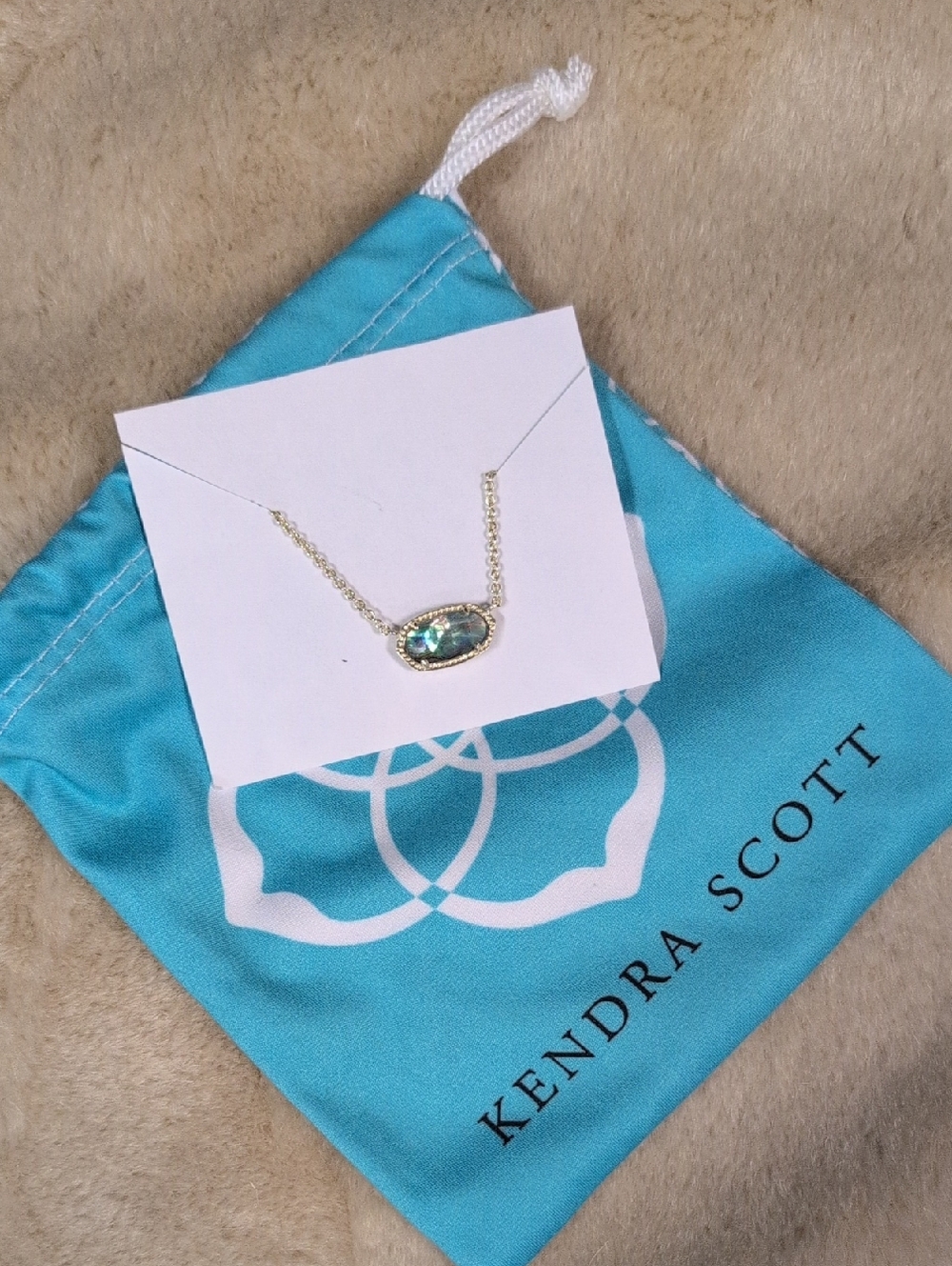 Kendra Scott Gold Necklace with Abalone Stone